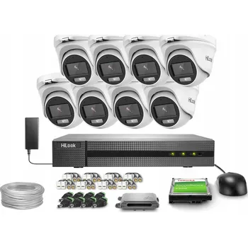 Bezpečnostní kamera Sada pro monitoring HiLook 8x Kamera TVICAM-T5M-20DL s rekordérem
