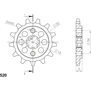 Řetězová sada pro motocykl SUPERSPROX Řetězové kolečko SUPERSPROX CST-1554:13 13 zubů, 520