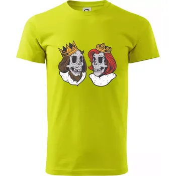 King and Queen lebky - Klasické pánské triko vyšší gramáže - XS ( Limetková )