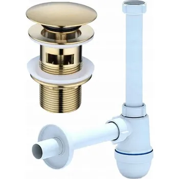 Sifon Zátka s přepadem automatická, klik-klak kulatý Hydro-Era bílá