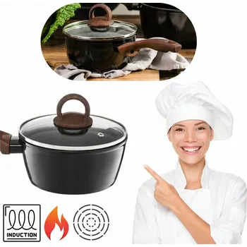 Hrnec RENDLÍK S RUKOJETÍ INDUKCE PLYN MALÝ PRAKTICKÝ S POKLICÍ 16CM AMBITION NONSTICK