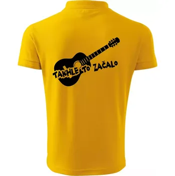 Pánská košile Kytara, takhle to všechno začalo - Polokošile pánská Pique Polo 203 - 4XL ( Žlutá )