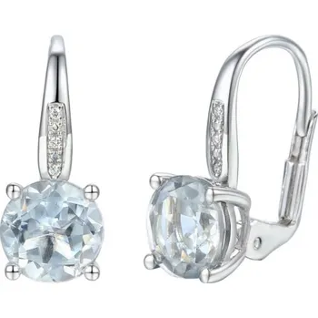 Náušnice Gems, Visací náušnice Anya, bílé zlato s brilianty a bílými topazy, Patent dámský, 585-38-3-1128.1B00.0.00.HSI.601.08