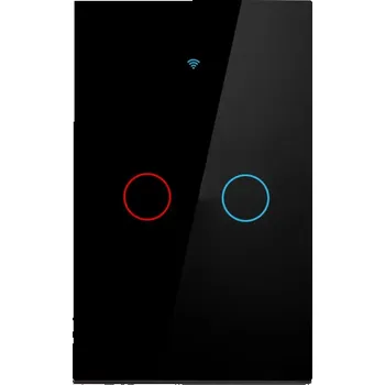 vypínač Chytrý dotykový nástěnný vypínač 12 x 7,2 cm 2gang LED WiFi Bluetooth Ovládání hlasem Alexa Google Home Tvrzené sklo PC panel Bílý černá