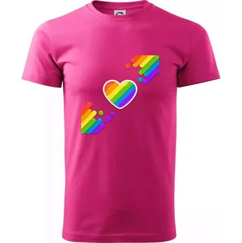 Pánská móda Srdce uhlopříčně - Klasické pánské triko vyšší gramáže - 2XL ( Purpurová )