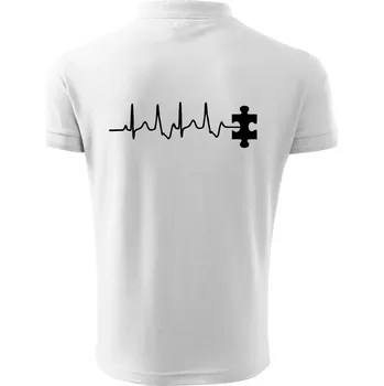 Pánská košile EKG puzzle rozpojené - Polokošile pánská Pique Polo 203 - S ( Bílá )