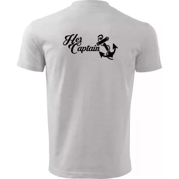 Pánské tričko Her captain - Triko extra velké (5-8XL) - 6XL ( Světlešedý Melír )