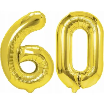 Balónek Balónky číslo 60 zlaté, 100 cm