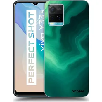 Pouzdro na mobilní telefon Picasee silikonový černý obal pro Vivo Y33s - Malachite