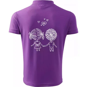 Pánská košile Love Kluk - Holka - Polokošile pánská Pique Polo 203 - 5XL ( Fialová )