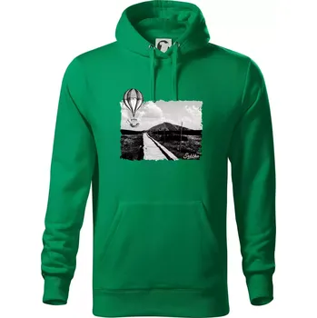 Pánská mikina Retro Sněžka - Mikina pánská Cape s kapucí - 4XL ( Středně zelená )