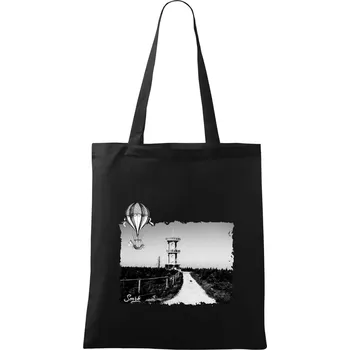 Retro Smrk - Taška bavlněná - 42 x 38 cm ( Černá )