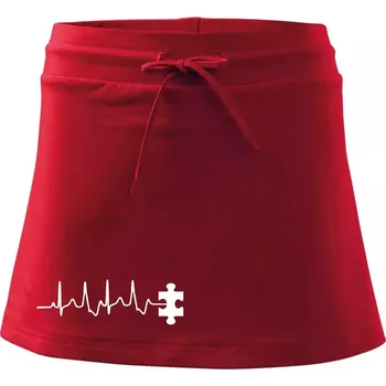 Dámská sukně EKG puzzle rozpojené - Sportovní sukně - two in one - L ( Červená )