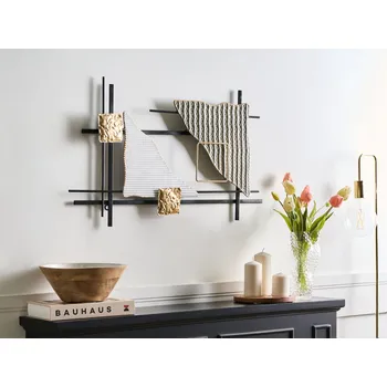 Obraz Nástěnná dekorace Kovové barevné nástěnné Umění Moderní umělecké dílo Současné kov akcentní kus Zlatá povrchová úprava Glamour styl Beliani