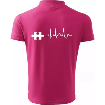 Pánská košile EKG puzzle rozpojené - Polokošile pánská Pique Polo 203 - 4XL ( Purpurová )