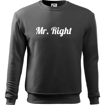 Pánská mikina Mr Right - Mikina Essential pánská - S ( Tm. břidlice (šedozelená) )