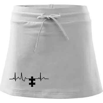 Dámská sukně EKG puzzle párové - Sportovní sukně - two in one - M ( Bílá )