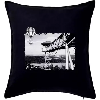 Polštář Retro Hraniční vrch - Polštář 50x50 - 50x50 - Pouze potah ( Černá )