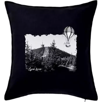 Polštář Retro Lysá hora - Polštář 50x50 - 50x50 - Pouze potah ( Černá )