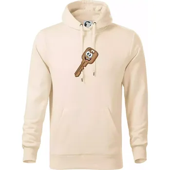 Pánská mikina Parové triko - Zámek a klíč - Mikina pánská Cape s kapucí - 4XL ( Mandlová )