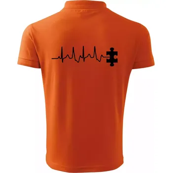 Pánská košile EKG puzzle rozpojené - Polokošile pánská Pique Polo 203 - 5XL ( Oranžová )