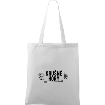 Krušné hory nápis - Taška bavlněná - 42 x 38 cm ( Bílá )