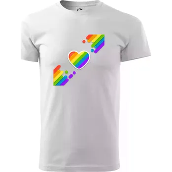 Srdce uhlopříčně - Triko extra velké (5-8XL) - 6XL ( Bílá )