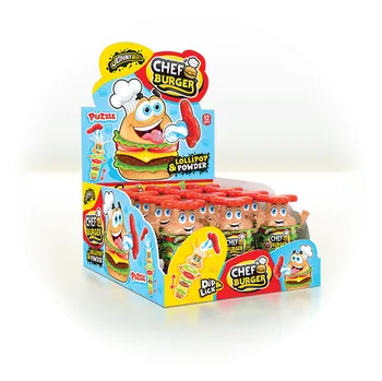 Bonbon Johny Bee Chef Burger Lízátko s práškem 20g