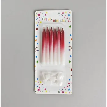 Dortová svíčka Dortisimo Svíčky Harmony červeno-bílé (6 ks)