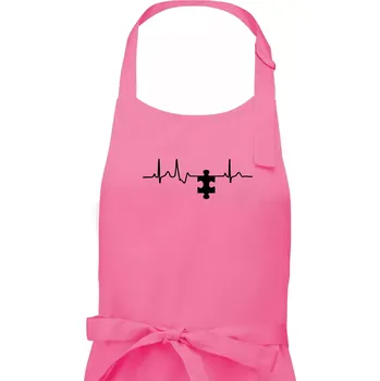 Kuchyňská zástěra EKG puzzle párové - Dámská zástěra na vaření - Univerzální velikost ( Růžová )
