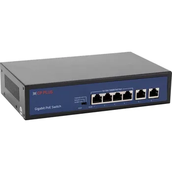 Switch CP PLUS CP-DNW-GPU4G2-48-V3 Čtyřportový 10/100/1000 Mbps PoE switch s 2x 1000 Mbps uplinkem