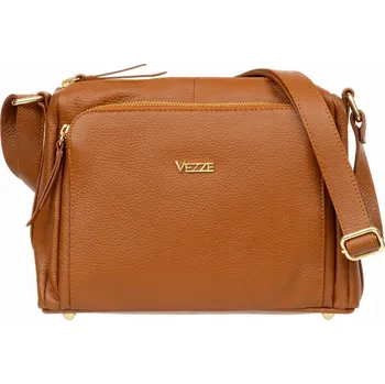 Kabelka Vezze kabelka z pravé lícové kůže hnědá
