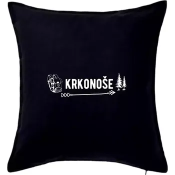Polštář Krkonoše nápis - Polštář 50x50 - 50x50 - Pouze potah ( Černá )