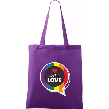 Love is love bublina - Taška bavlněná - 42 x 38 cm ( Fialová )