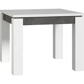 Jídelní stůl Rozkládací stůl Brugia - Forte C639 Bílá / Beton Tmavě Šedý / Bílý Lesk 90x75.4 cm