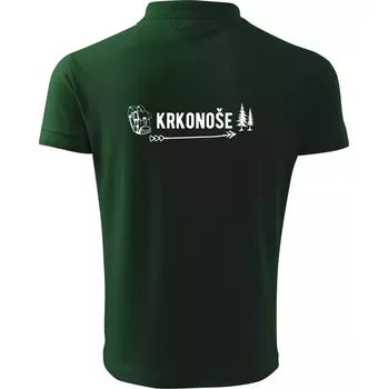 Pánská košile Krkonoše nápis - Polokošile pánská Pique Polo 203 - 4XL ( Lahvově zelená )