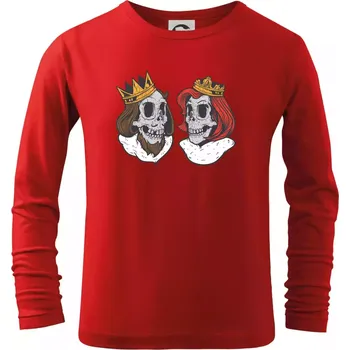 King and Queen lebky - Triko dětské Long Sleeve - 158 cm/12 let ( Červená )