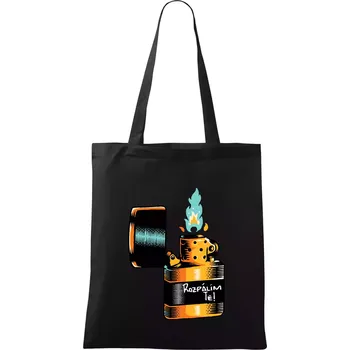 Zapalovač - rozpálím tě - Taška bavlněná - 42 x 38 cm ( Černá )