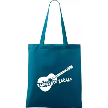 Kytara, takhle to všechno začalo - Taška bavlněná - 42 x 38 cm ( Petrolejová )