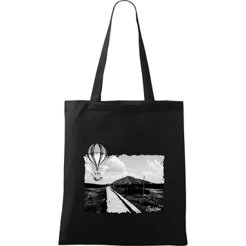 Nákupní taška Retro Sněžka - Taška bavlněná - 42 x 38 cm ( Černá )