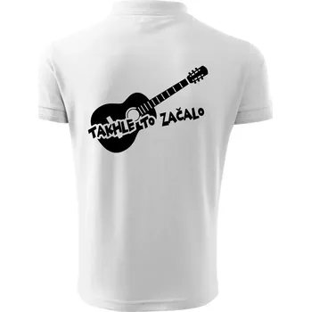 Pánská košile Kytara, takhle to všechno začalo - Polokošile pánská Pique Polo 203 - 5XL ( Bílá )