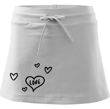 Dámská sukně Love Kluk - Holka - Sportovní sukně - two in one - S ( Bílá )
