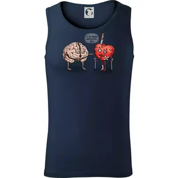 Mozek a srdce - poučení (Hana-creative) - Tílko pánské Core - L ( Námořní modrá (velmi tmavá - téměř černá) )