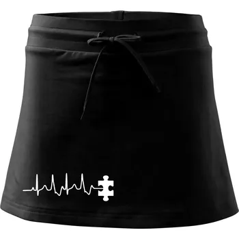 Dámská sukně EKG puzzle rozpojené - Sportovní sukně - two in one - XL ( Černá )