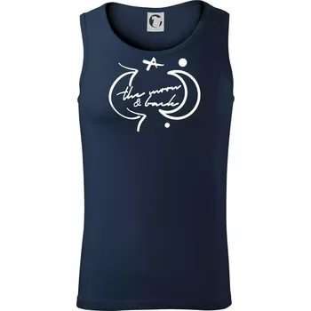 The moon and back - Tílko pánské Core - S ( Námořní modrá (velmi tmavá - téměř černá) )