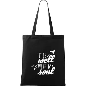 It is well with my soul - Taška bavlněná - 42 x 38 cm ( Černá )
