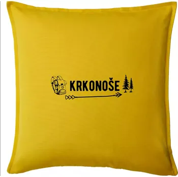 Polštář Krkonoše nápis - Polštář 50x50 - 50x50 - Pouze potah ( Žlutá )