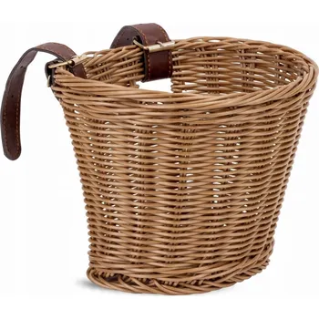 košík na kolo Dětský proutěný košík na kolo s koženými řemínky pro kola 12, 14 a 16 palců