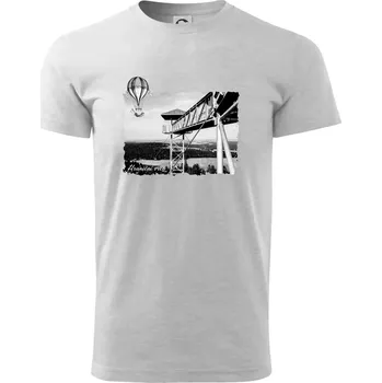 Retro Hraniční vrch - Triko extra velké (5-8XL) - 8XL ( Světlešedý Melír )