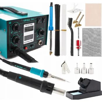 Páječka PÁJECÍ STANICE S HORKOVZDUŠNOU PISTOLÍ 2V1 YIHUA 706+ 640 W SADA PRO PÁJENÍ